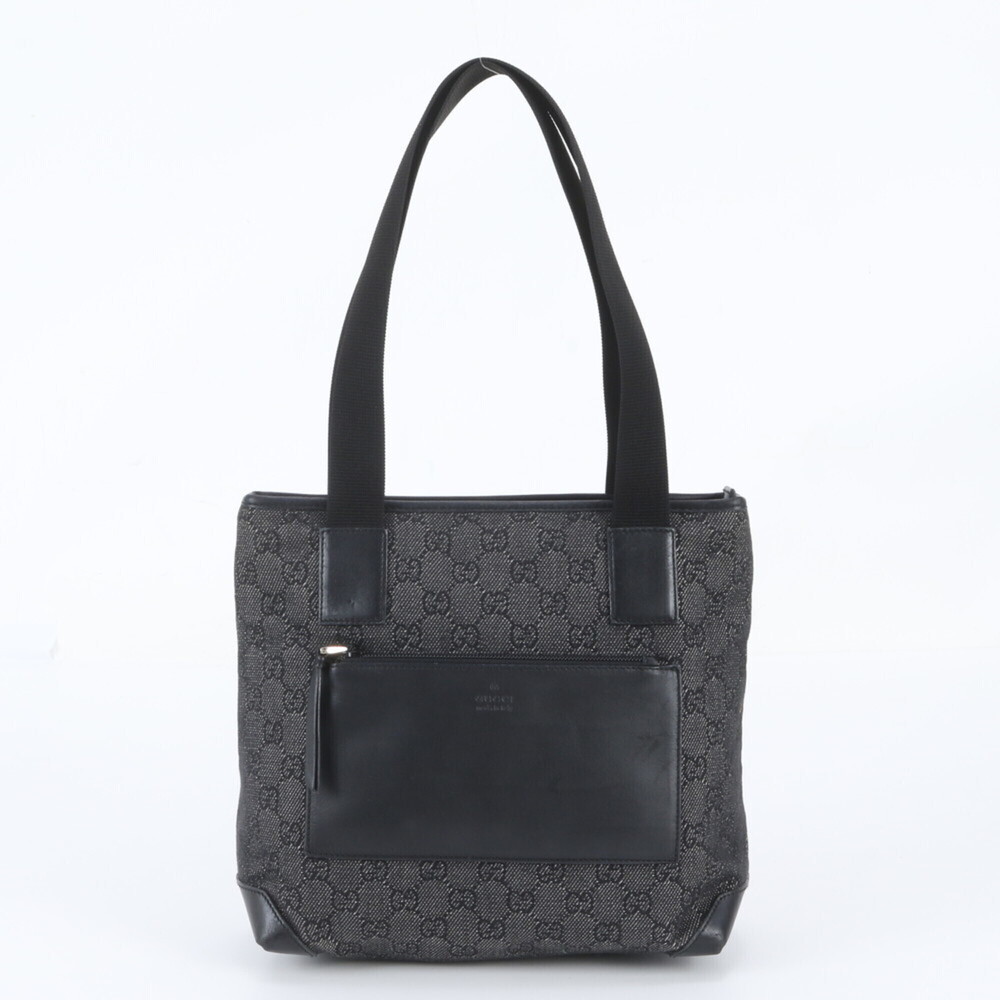 Gucci GG Canvas 28893 Leather Tote Bag Shoulder Handbag Black Women's